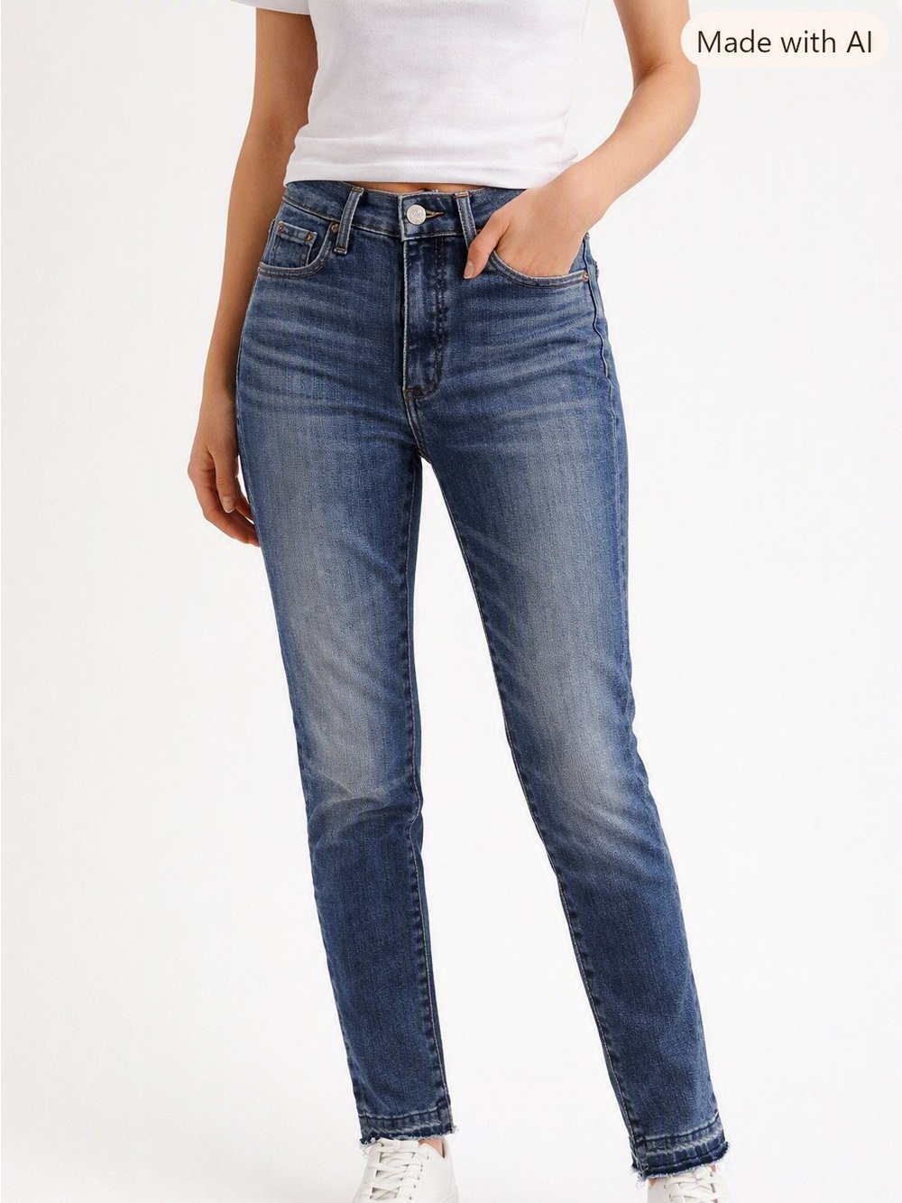 Aritzia Denim Forum Lola High Rise Skinny Crop Jeans Size 23 Raw Frayed Hem GUC